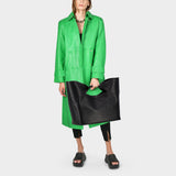 The Bow 大号黑色牛皮包