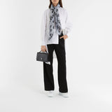 Ca Skull 104X120灰色黑色骷髅头印花羊毛围巾