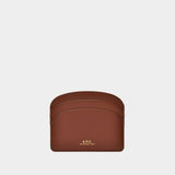 A.P.C. Demi-Lune皮质半月卡片夹正品apc