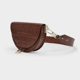 Saddle Hobo Bag - Chylak - Caramel Glossy - Croc Embossed Leather