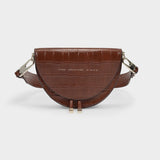 Saddle Hobo Bag - Chylak - Caramel Glossy - Croc Embossed Leather