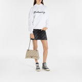 Balenciaga  Crush浅驼色皮质链条手提包