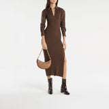 Mira 褐锈色光面小牛皮 Hobo 腋下包