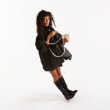 Aeyde Blanca 牛皮圆头及膝高筒靴