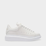 Oversized Sneakers白色牛皮厚底鞋
