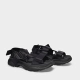 Tread Sandals 黑色帆布凉鞋