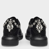 Oversized Runway Sneakers in Black Leather