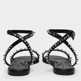 Sandals黑色皮质高跟凉鞋