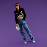 Boxcar 象牙白牛皮尖头低跟鞋