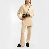 Aquazzura Foxy Flat 女士毛球饰物绒面皮质平底休闲鞋