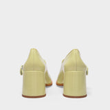 Caren Babies绿色漆皮方头高跟鞋