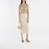 3.5绿色鳄鱼压纹皮质高跟凉鞋