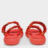 Ancient Greek Sandals Scrunchie Melia 红色帆布厚底凉鞋