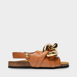 JWAnderson Chain Flat Sandal 光面牛皮凉鞋夏季