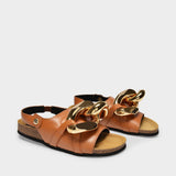 JWAnderson Chain Flat Sandal 光面牛皮凉鞋夏季