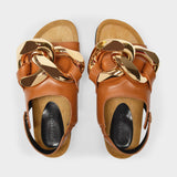 JWAnderson Chain Flat Sandal 光面牛皮凉鞋夏季
