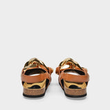 JWAnderson Chain Flat Sandal 光面牛皮凉鞋夏季