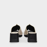 Miista Hannah Hot 舒适厚底凉拖鞋 牛皮木底方头鞋 露趾半拖鞋