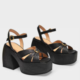 Nodaleto Bulla Aurora 时尚高跟鞋 牛皮厚底凉鞋