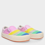 Palm Angels Snow Slip On 多色彩虹色帆布鞋 舒适厚底鞋2023新款