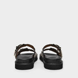 Toga Pulla Aj844 女士时尚厚底拖鞋 牛皮凉鞋2023春夏季新款正品