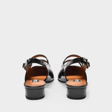 Carel Peche 漆面牛皮/牛仔面露跟玛丽珍鞋2023春季