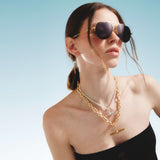 Tilly Sveaas Gold T Bar 镀金项链金色