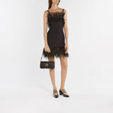 Kira Chevron Small Flap Hobo Bag - Tory Burch - Black - Leather