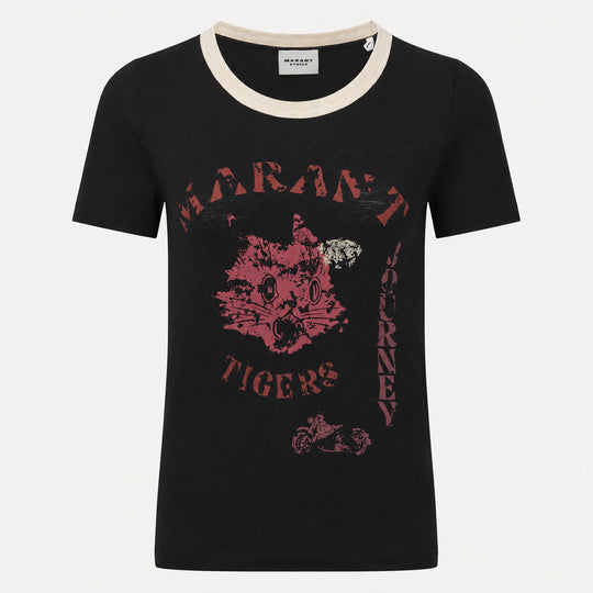 Kiliann T-shirt - Isabel Marant - Linen - Black