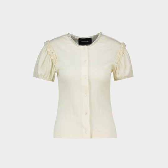 Pointelle Puff Sleeve Cardigan - Simone Rocha - Synthetic - Ivory