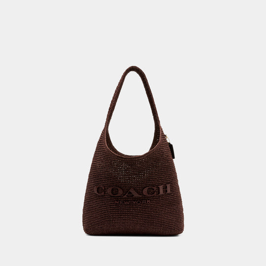 Weave Straw Brooklyn 39 Shoulder Bag - Coach - Leather - Brown