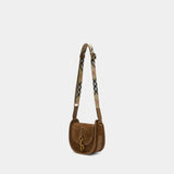 Ll Mini B Clip Messenger Crossbody - Burberry - Leather - Brown