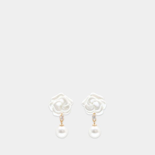 Pearl Flower Earrings - SELF PORTRAIT - Synthetic - Ivory