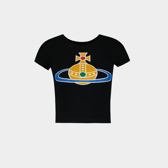 Oversized Orb Baby Peru' T-Shirt - Vivienne Westwood - Cotton - Black