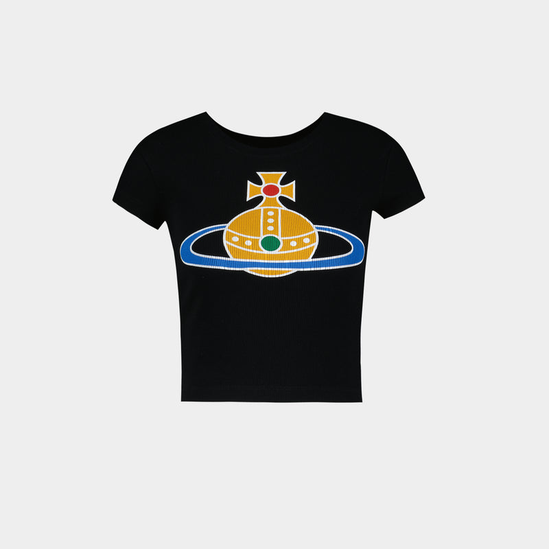 Oversized Orb Baby Peru' T-Shirt - Vivienne Westwood - Cotton - Black