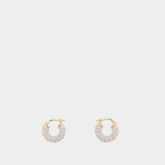 Rhinestone Hoop Earrings - Simone Rocha - Metal - Silver