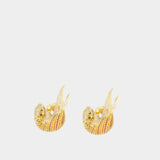 Plume Pave Studs Earrings - Zimmermann - Metal - Gold