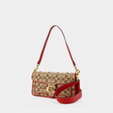 Soft Tabby 26 Signature Shoulder Bag - Coach - Canvas - Brown