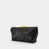Anine Braided Clutch - ANINE BING - Leather - Black