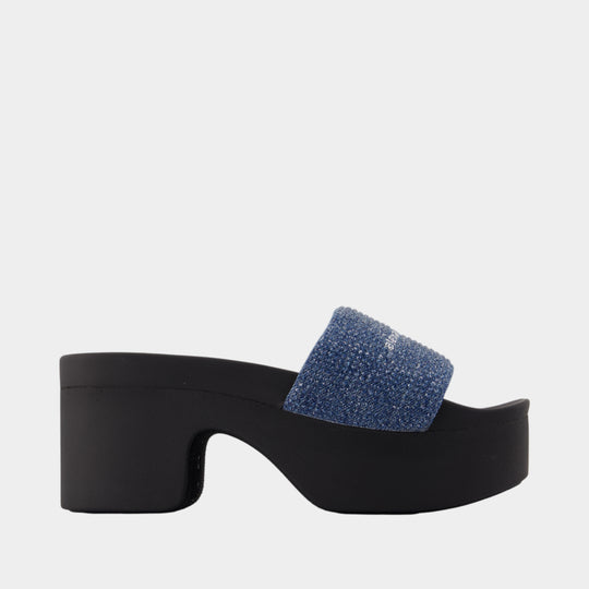 Aw Denim Hotfix Platform Sandals - Alexander Wang - Cotton - Blue