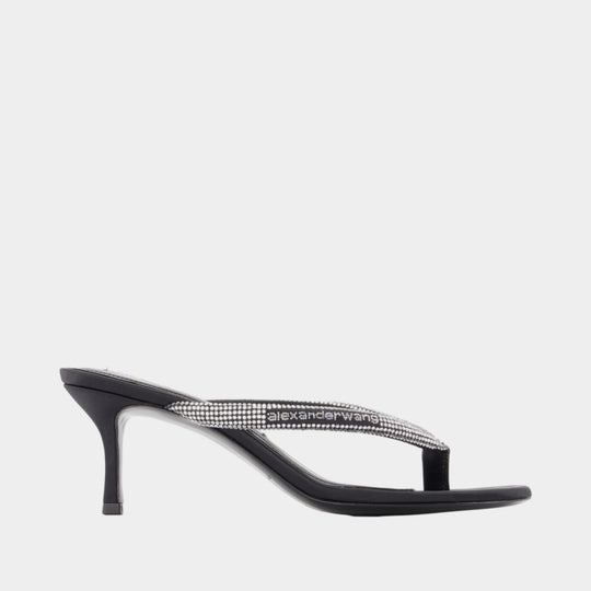 Courtney 65mm Sandals - Alexander Wang - Satin - Black