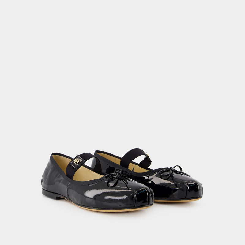 Jolie Flats Flat Shoes - ANINE BING - Leather - Black