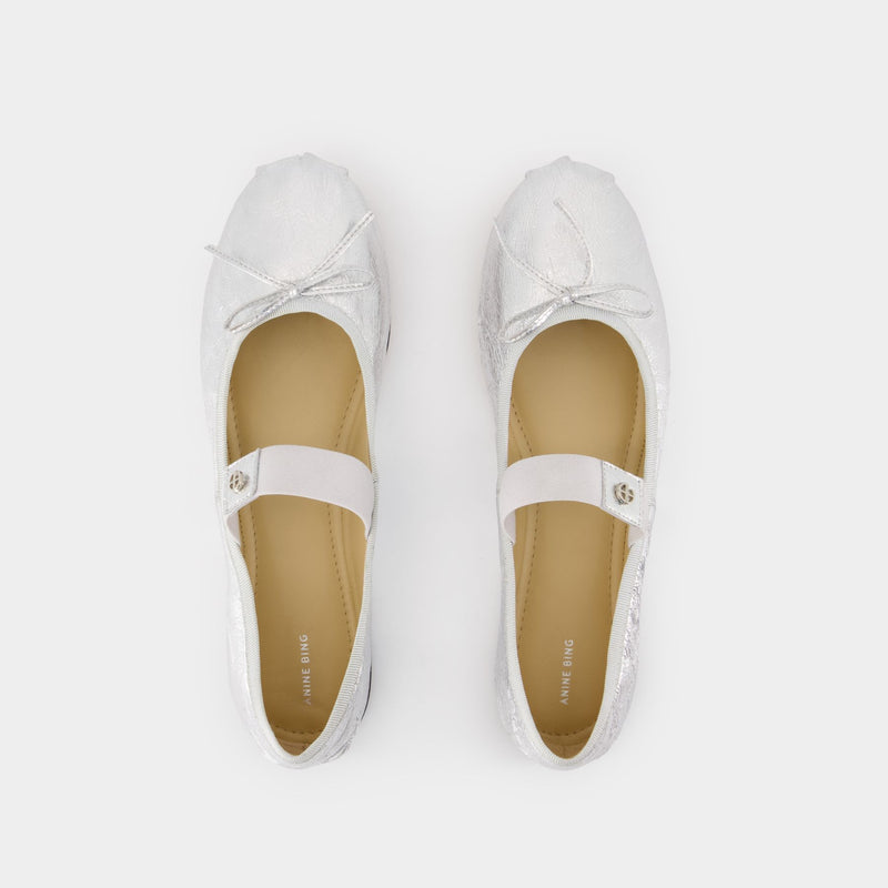 Jolie Flat Shoes - ANINE BING - Leather - Silver