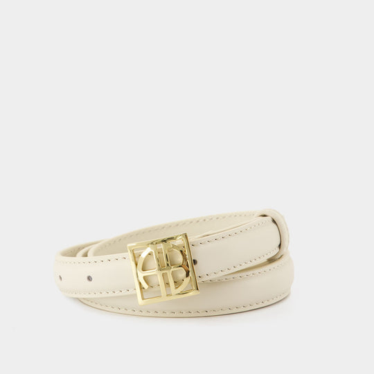 Monogram Belt - ANINE BING - Leather - White