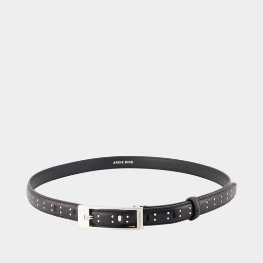 Elly Studs Belt - ANINE BING - Leather - Black