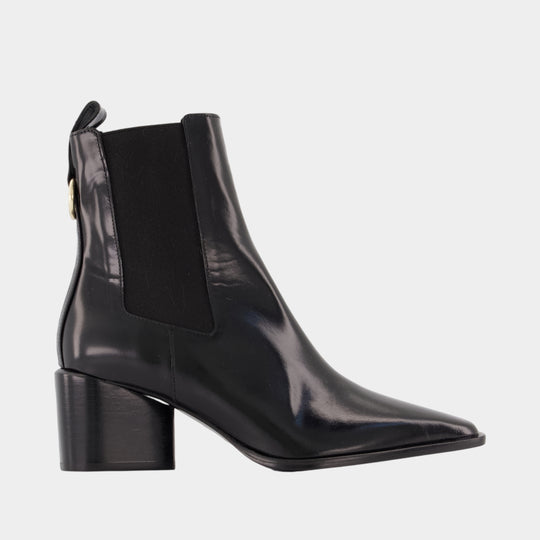 Livia Chelsea Ankle Boots - ANINE BING - Leather - Black