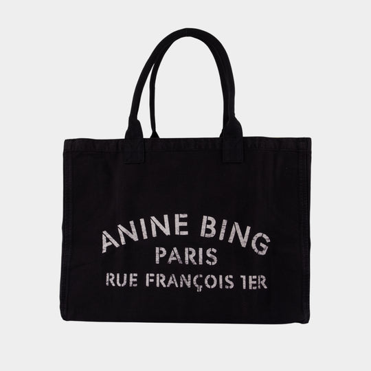 Leo Shopper Bag - ANINE BING - Cotton - Black