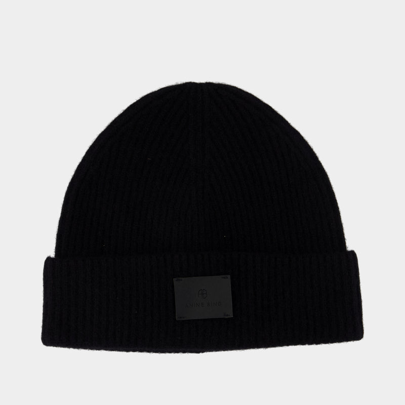 Carley Beanie - ANINE BING - Cashmere - Black