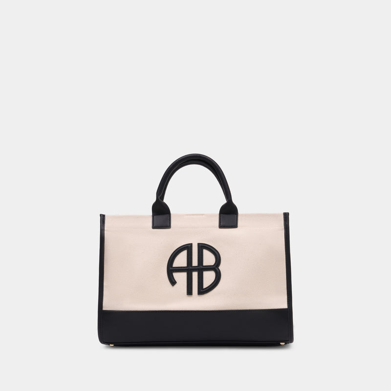 Medium Lara Shopper Bag - ANINE BING - Cotton - Beige