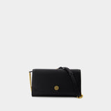 Robinson Wallet On Chain - Tory Burch - Leather - Black